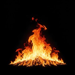 Fototapeta premium High-resolution flames burning against a black background.