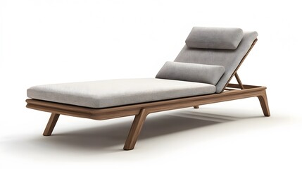 Serene Sun Lounger: A stylish sun lounger with soft, inviting cushions sits ready for relaxation. Its sleek design invites moments of peace and repose.