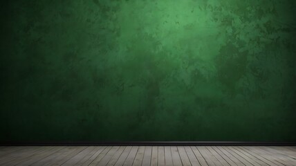 Empty Green Room. Modern Minimalist Space with Fresh Ambiance