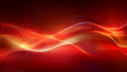 Fototapeta premium Abstract Red Background, Flowing Line Art, Speed Effect, Bright Light Source, Vector Illustration