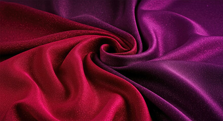 Obraz premium Black dark purple red burgundy maroon magenta pink rose abstract background. Silk satin fabric. Silky shine glitter. Soft folds draped. Beautiful elegant luxury festive romantic.Valentine Mother's Day