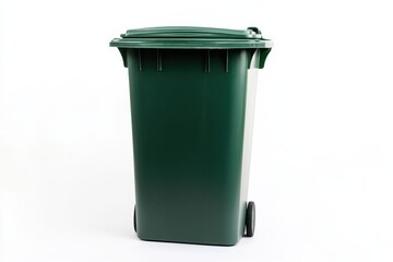 Green Plastic Waste Bin with Wheels for Easy Transportation