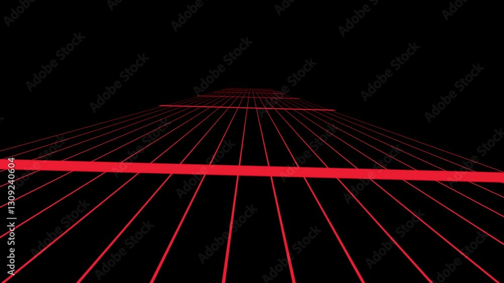 Poster experience a futuristic 3d grid animation in stunning 4k resolution. perfect for tech ads, sci-fi pr