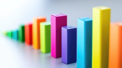 Colorful Blocks Representing Growth and Progress