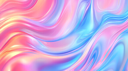 Obraz premium A colorful abstract holographic texture with smooth flowing pastel gradients