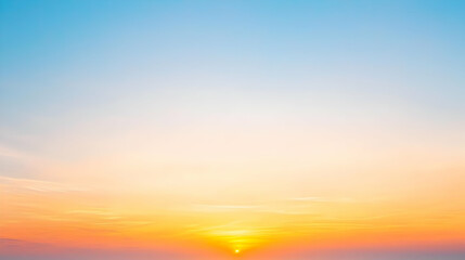 Fototapeta premium Vibrant Sky At Sunset With A Gradient Of Orange Yellow And Blue Colors