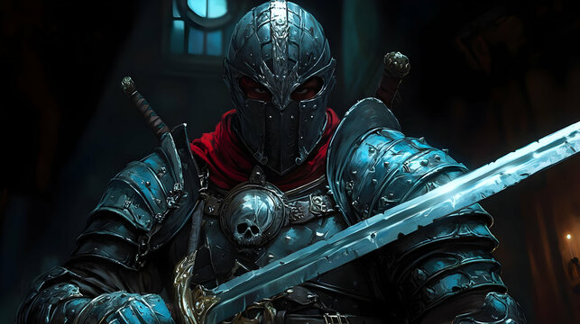 Fototapeta Dark Knight: Epic Fantasy Character Art