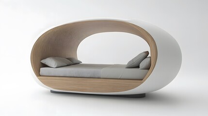 Modern Organic Bedroom: This image features a contemporary bed with a unique organic shape, offering a cozy and stylish sleep sanctuary.
