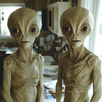 Grey aliens kitchen encounter