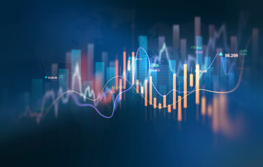 Stock market investment trading graph growth.Investment finance chart,stock market business and exchange financial growth graph.	
