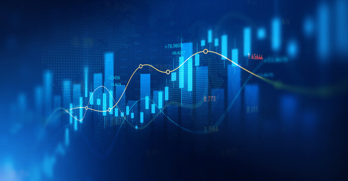 Stock market investment trading graph growth.Investment finance chart,stock market business and exchange financial growth graph.	
