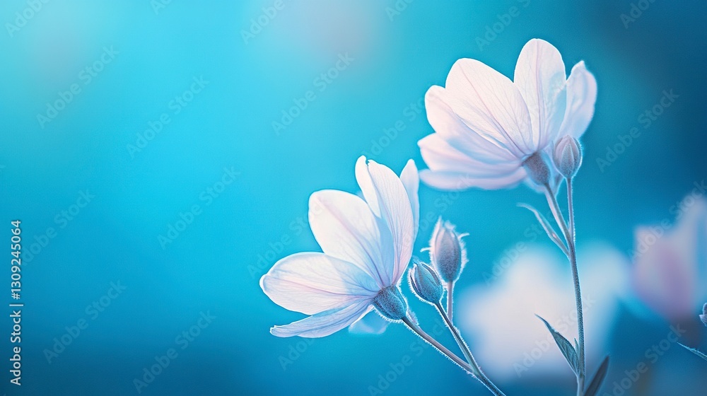 Poster a vibrant blue background with subtle shading variations, soft gradients blending smoothly, delicate