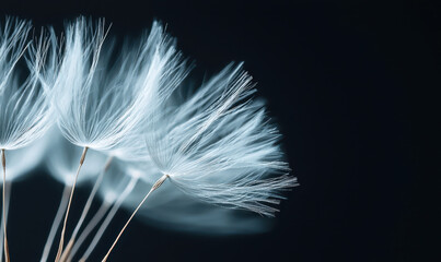 Delicate Dandelion Seeds Dancing in the Wind: A Captivating Macro Study of Nature's Ethereal Beauty