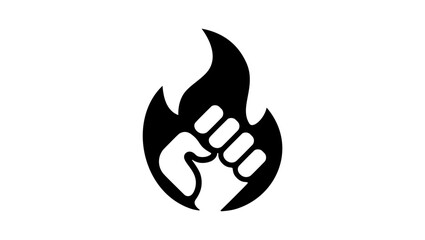 symbol of revolution, black isolated silhouette