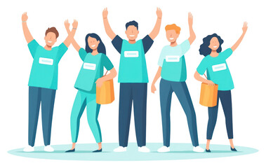 Obraz premium PNG Volunteers cartoon people adult.