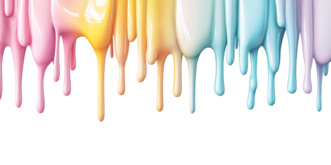 CMYK or pink , yellow, blue, black and red stroke of paint pouring from can isolated on png transparent background