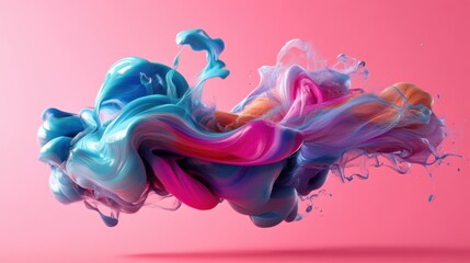 Obraz premium The Abstract Dance of Color: A Fluid Composition of Vibrant Hues in a Dynamic, Curvilinear Arrangement