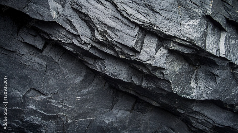 Poster dark gray slate texture with fine grain details, subtle variations in tone, moody lighting emphasizi