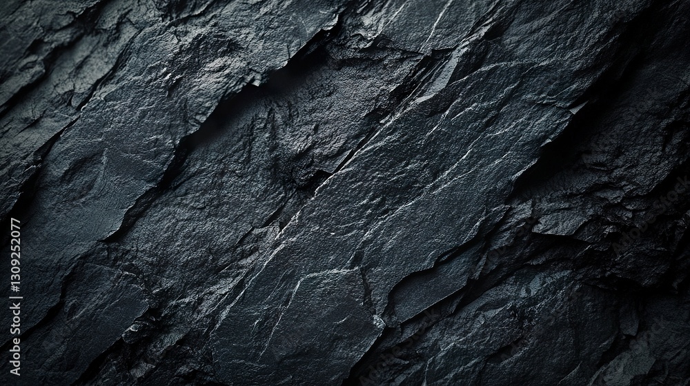 Poster dark gray slate texture with fine grain details, subtle variations in tone, moody lighting emphasizi