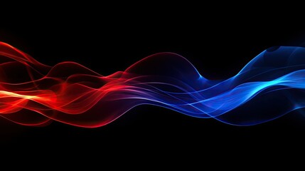 A high-quality abstract digital design with glowing blue and red waves creating a smooth, futuristic effect.