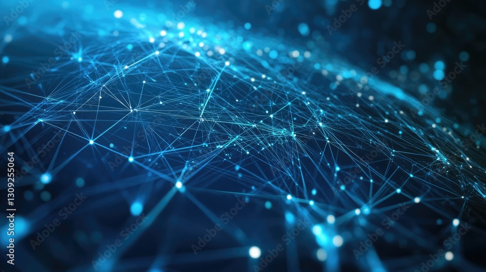 Poster a high-tech representation of global connectivity, featuring pulsating data nodes in an abstract fut