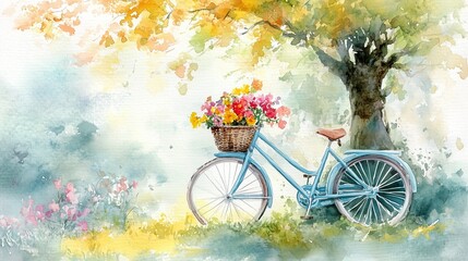 Fototapeta premium Hand-Painted Bicycle Decor