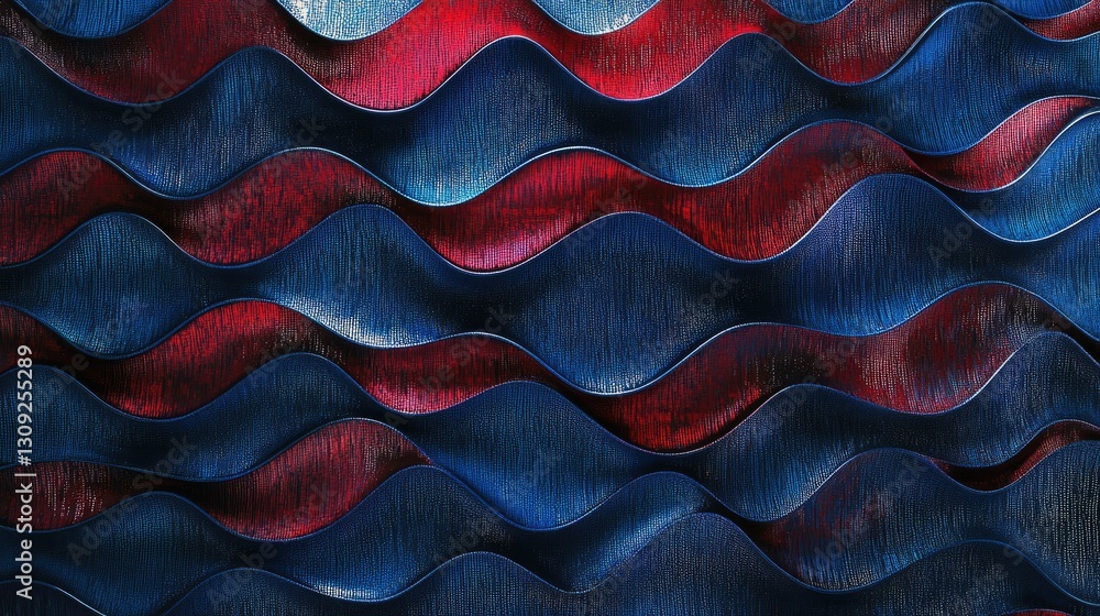 Poster a luxurious and sophisticated abstract background with seamless refracted waves in deep blue and bol