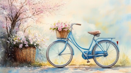 Fototapeta premium Hand-Painted Bicycle Decor