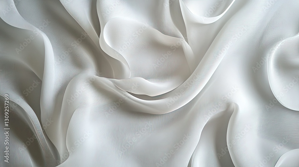 Poster a modern minimalist white and gray silk texture background with subtle waves and soft shadow gradien