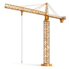 Construction Crane Silhouette: A towering yellow construction crane dominates the skyline. A symbol of progress, this equipment is the epitome of construction and engineering.