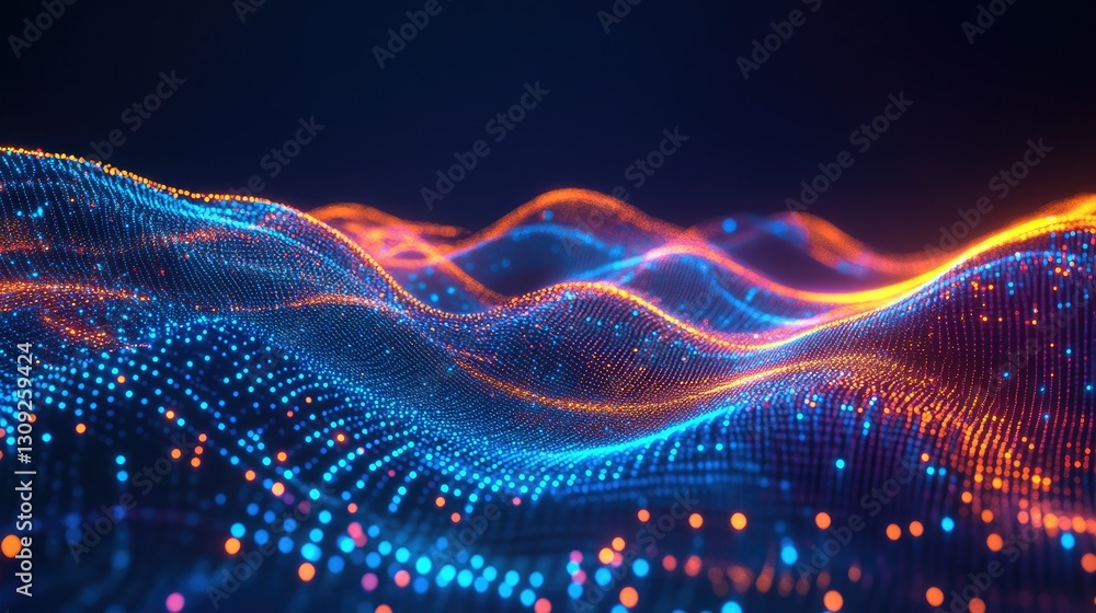 Poster a powerful and immersive technology-themed abstract design with dynamic motion trails and neon speed