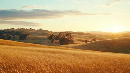 Obraz premium Golden Hour in the Rolling Hills of Tuscany