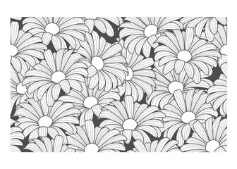 Seamless pattern with hand drawn flowers.
