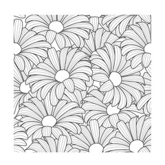 Seamless pattern with hand drawn flowers.