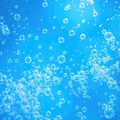 Bubbles in fresh blue liquid with white light shine bright, light, bubbles, sparkling