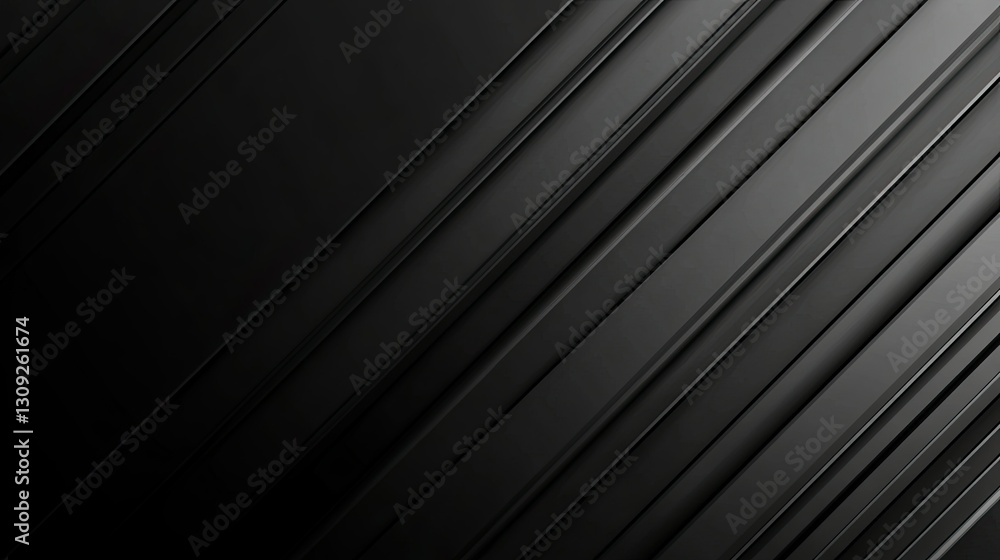 Poster a sleek black abstract background with deep diagonal lines and a subtle gradient for a premium, mode