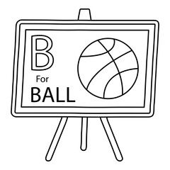 Fototapeta premium B for Ball Line Icon