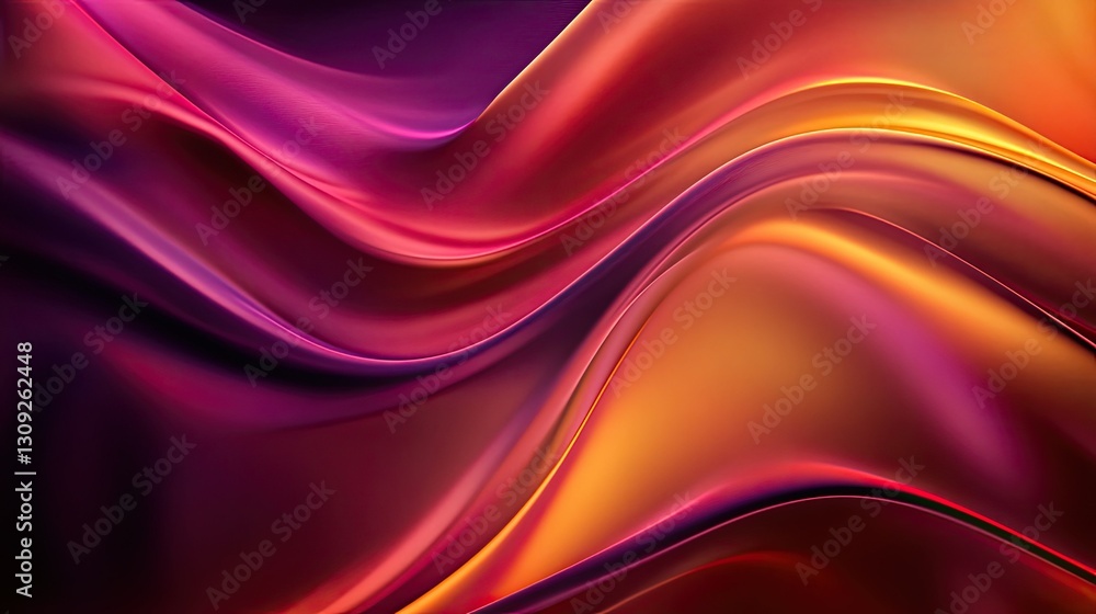 Poster a soft and modern abstract wavy satin fabric background with a rich dark texture and smooth lighting
