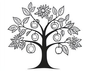Obraz premium Ornamental Tree Illustration