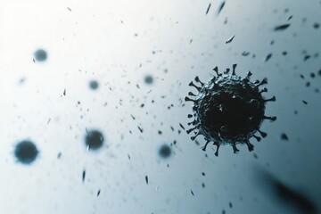 Abstract Illustration of a Virus in a Dark and Light Background