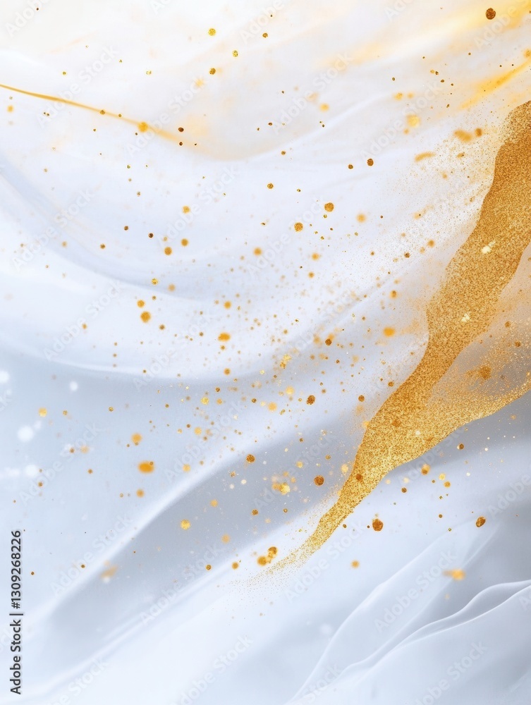 Aufkleber elegant golden accents dance on luxurious white marble texture creating a mesmerizing display of pre