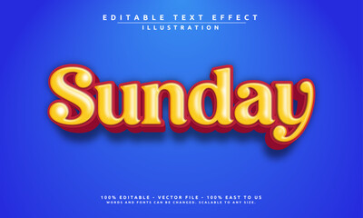 Editable text effect with a cheerful 'Sunday' theme. Vibrant, fun, and easy to customize for posters, social media, and more.