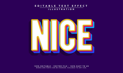 Editable text effect with a stylish 'Nice' theme. Smooth, modern, and easy to customize for branding, posters, and more.