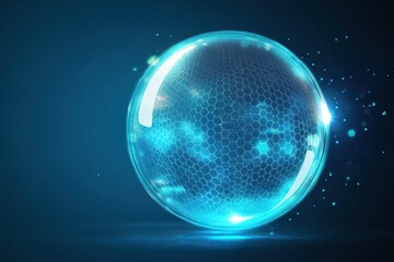 Innovative graphic layouts for glass-themed advertising featuring glowing spherical design