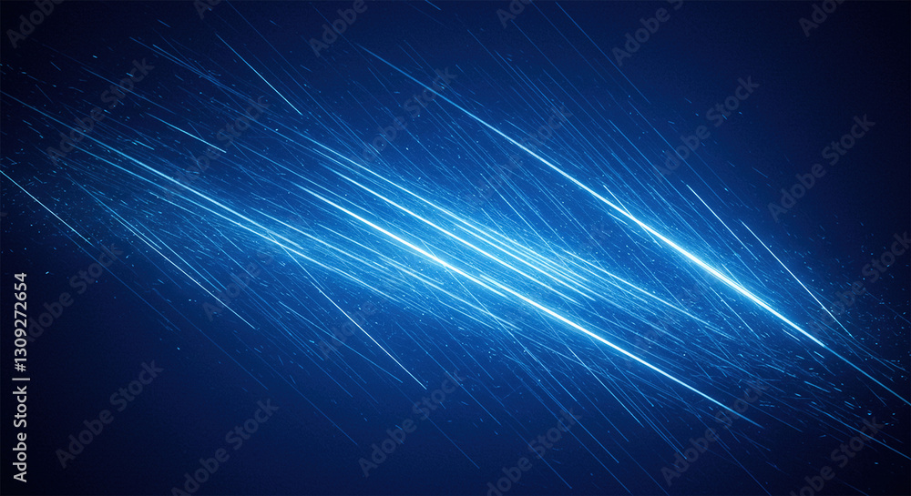 Poster blue color background abstract with lighting lines digital concept