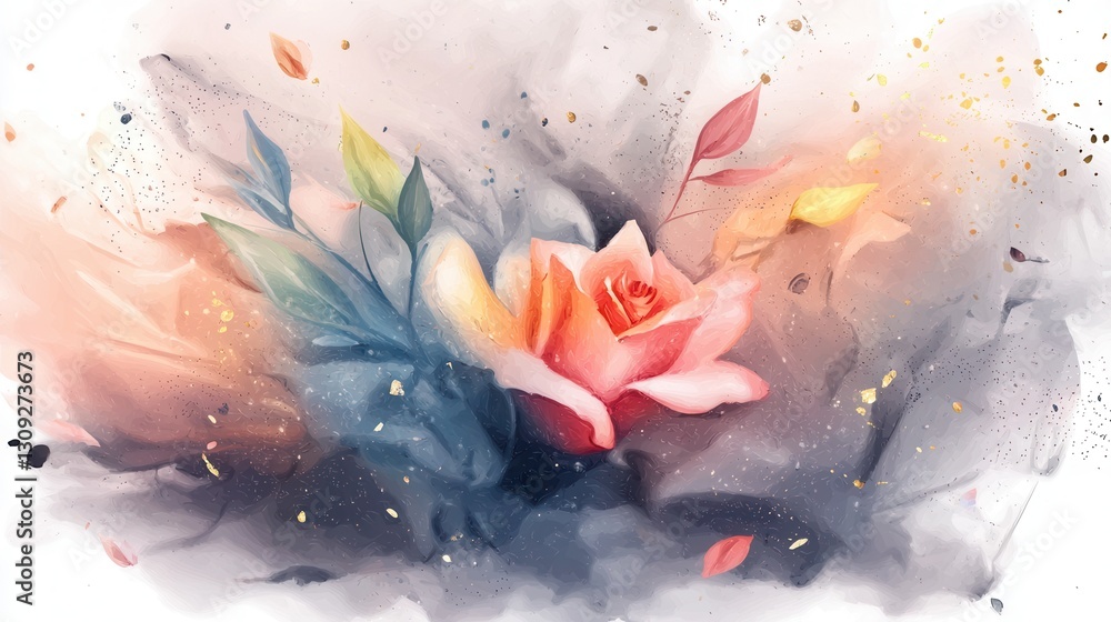 Poster ethereal and vibrant abstract floral texture with swirling petals a dynamic and elegant abstract com