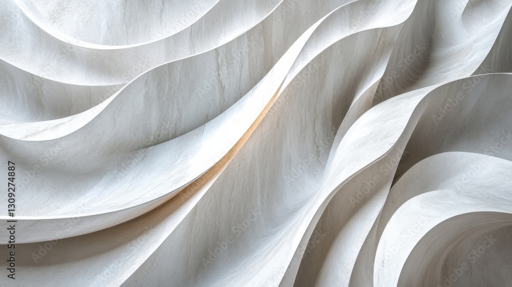 Poster flowing organic marble texture with smooth curves and subtle neutral color variations.