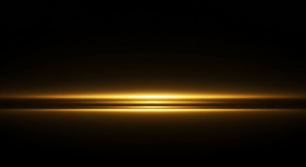 Glowing Golden Light Line on Black Background
