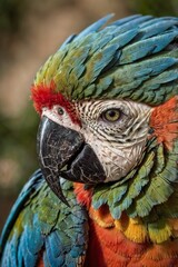 Fototapeta premium Cute blue and yellow gold macaw Parrot Shot | Close Shot