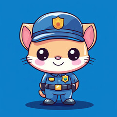 Obraz premium Cute traffic police vector illustration